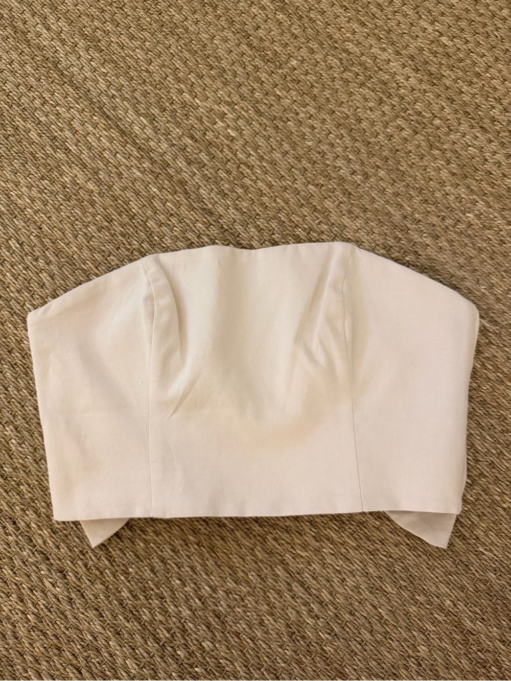 Hutch White Strapless Bustier with Pale Pink Label